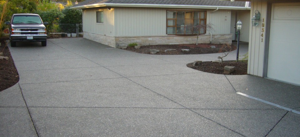 Exposed Aggregate Driveway and Walkway
